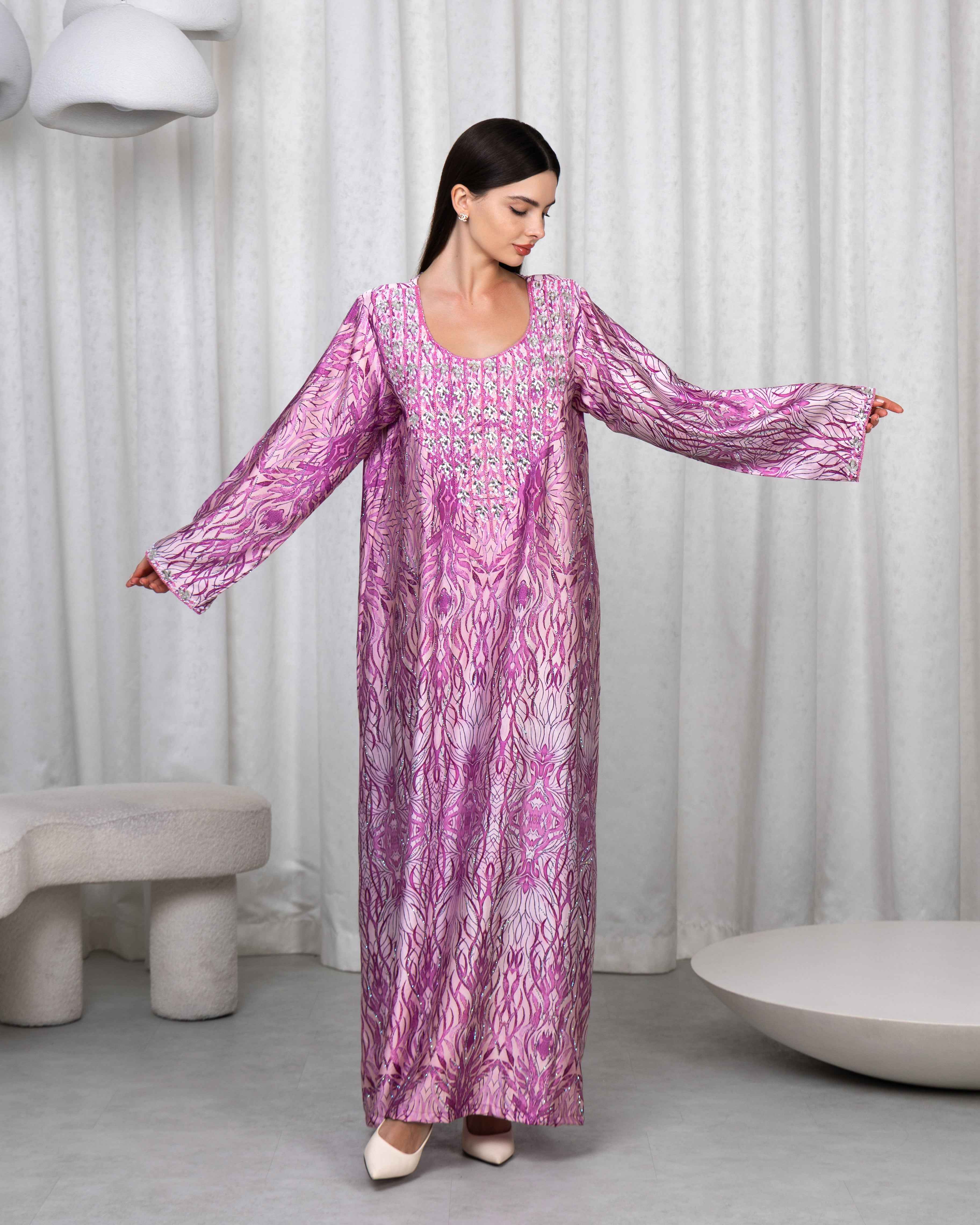 Rozana-MKW003 - Rose Quartz Embroidered Couture Mukhawar