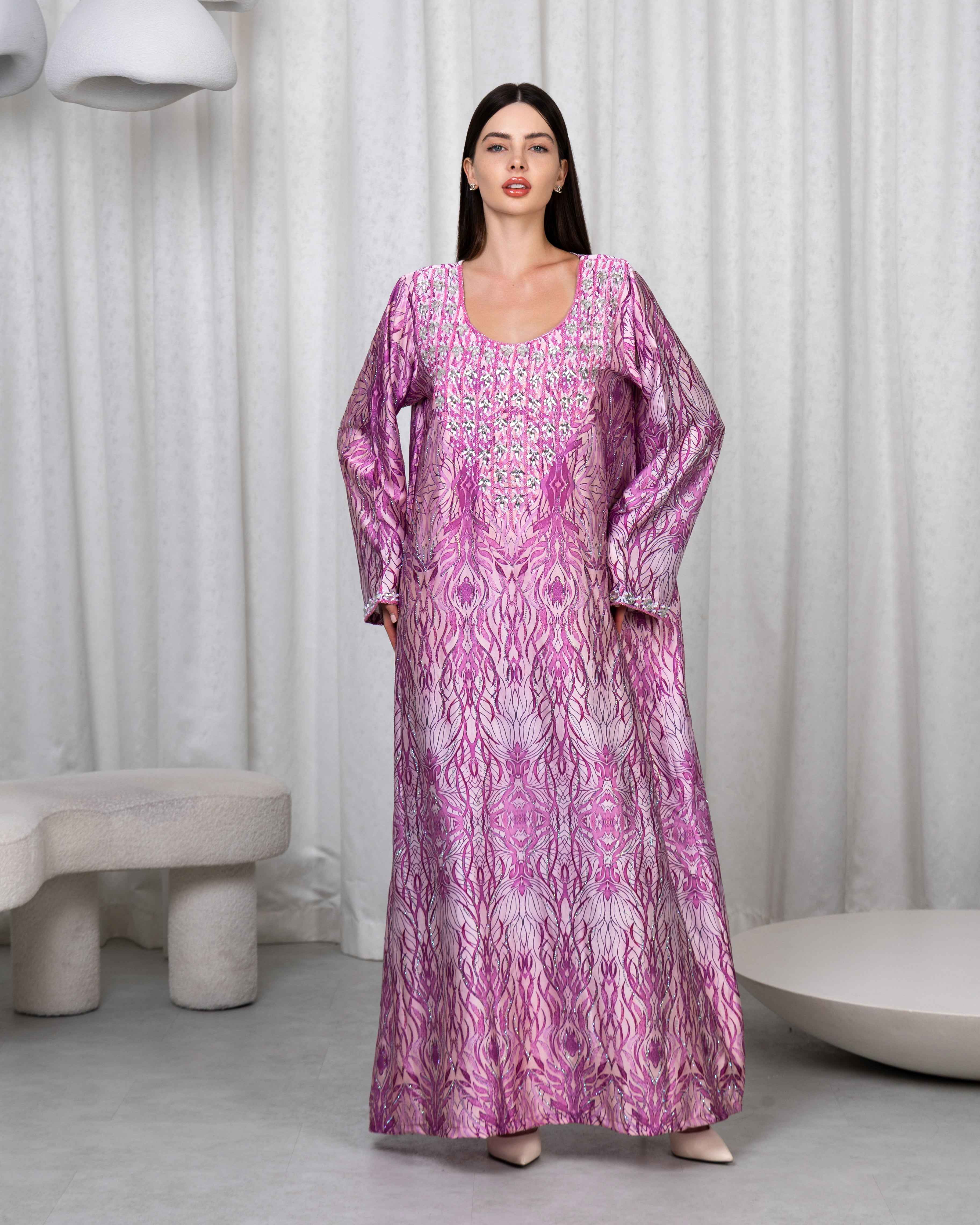 Rozana-MKW003 - Rose Quartz Embroidered Couture Mukhawar