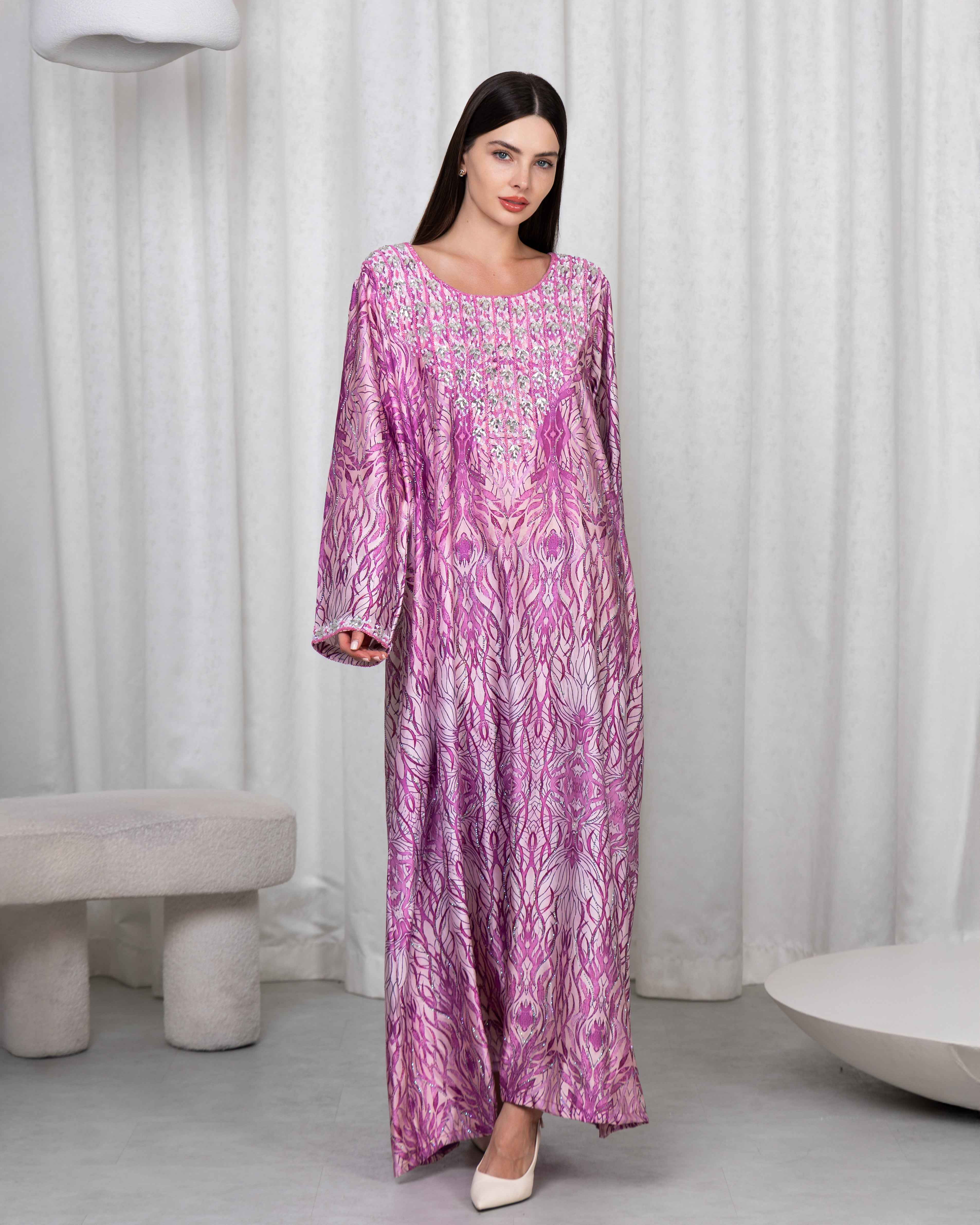Rozana-MKW003 - Rose Quartz Embroidered Couture Mukhawar