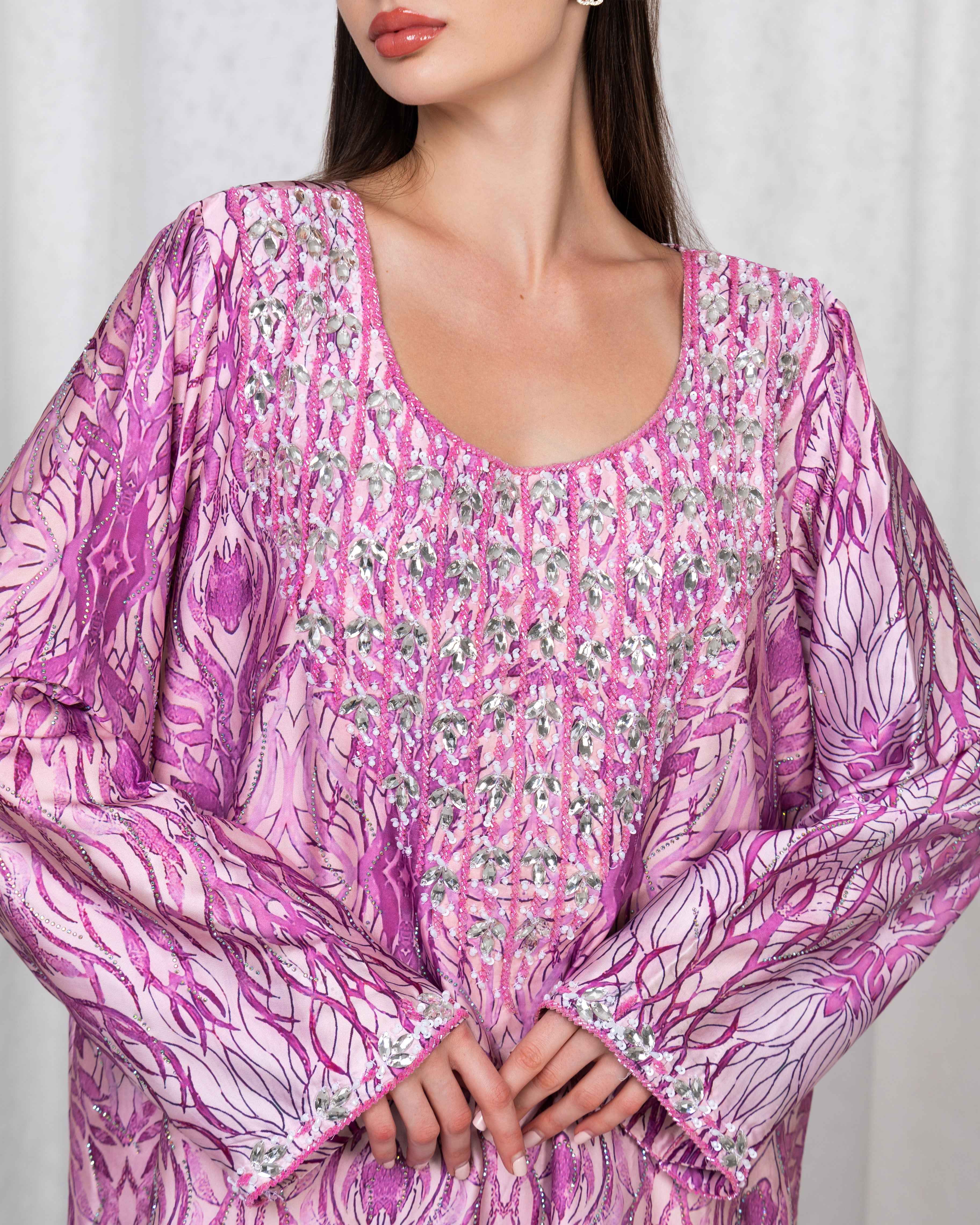 Rozana-MKW003 - Rose Quartz Embroidered Couture Mukhawar