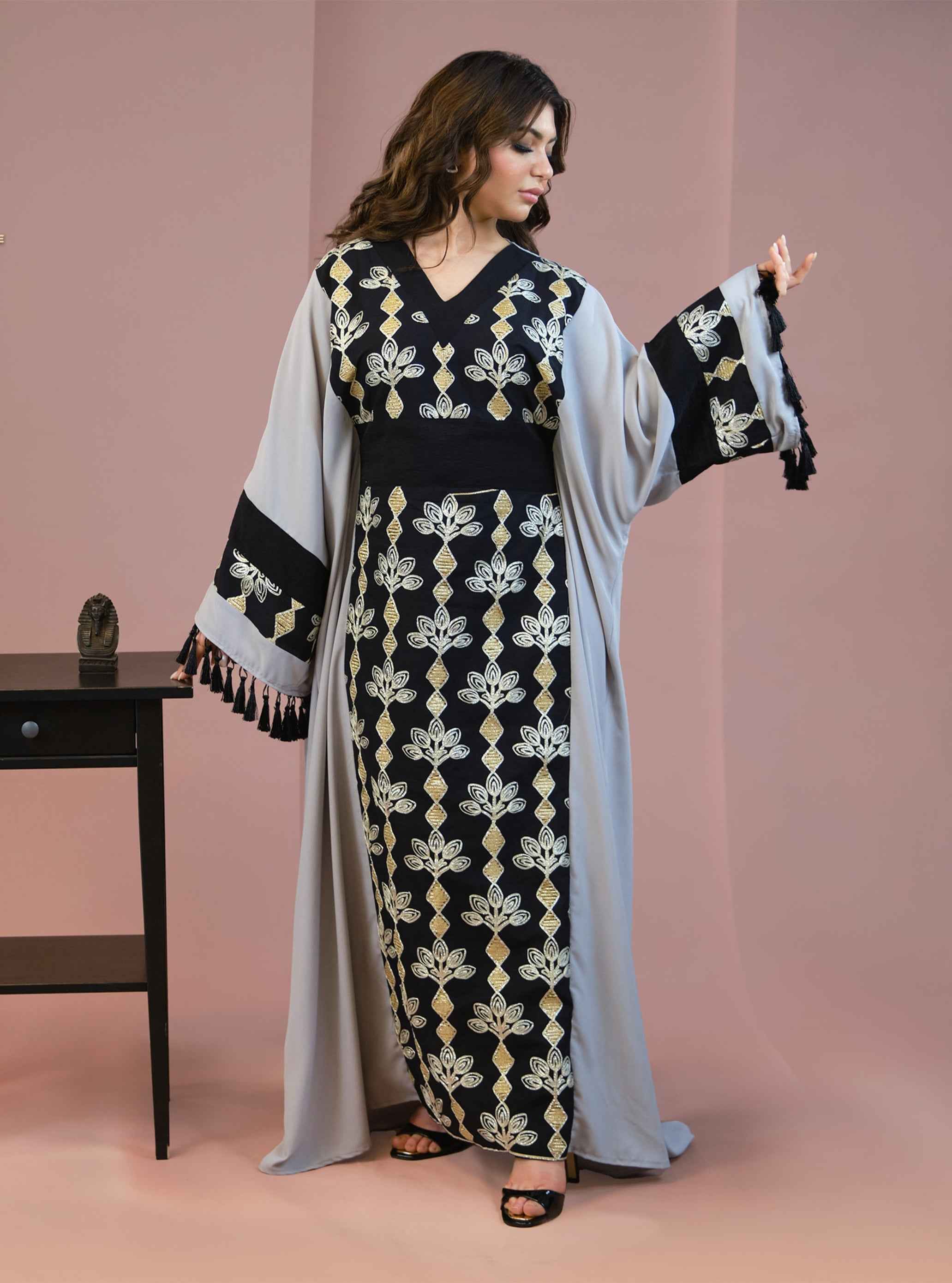 Slatea-KTN007 - Slate Gold Heritage Kaftan
