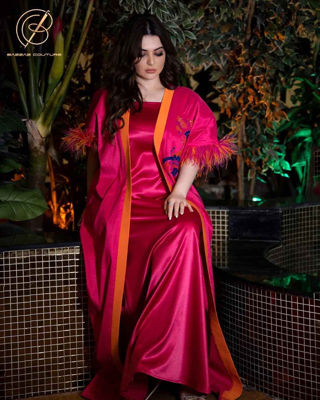 Flame-KTN003 - Crimson Radiance Kaftan