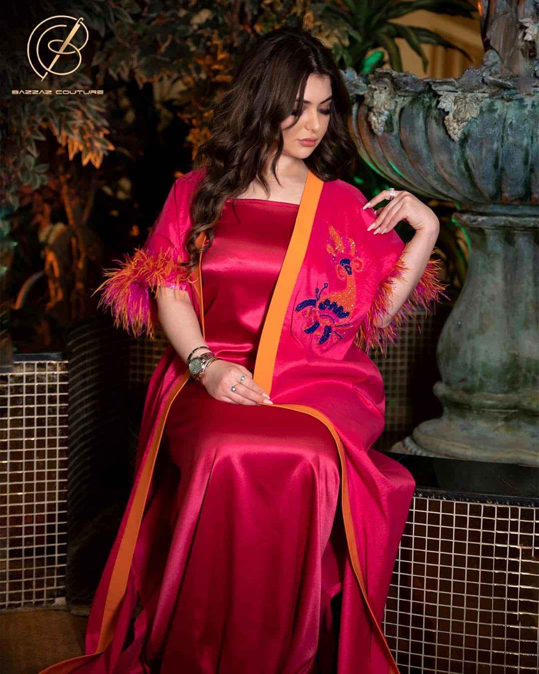 Flame-KTN003 - Crimson Radiance Kaftan