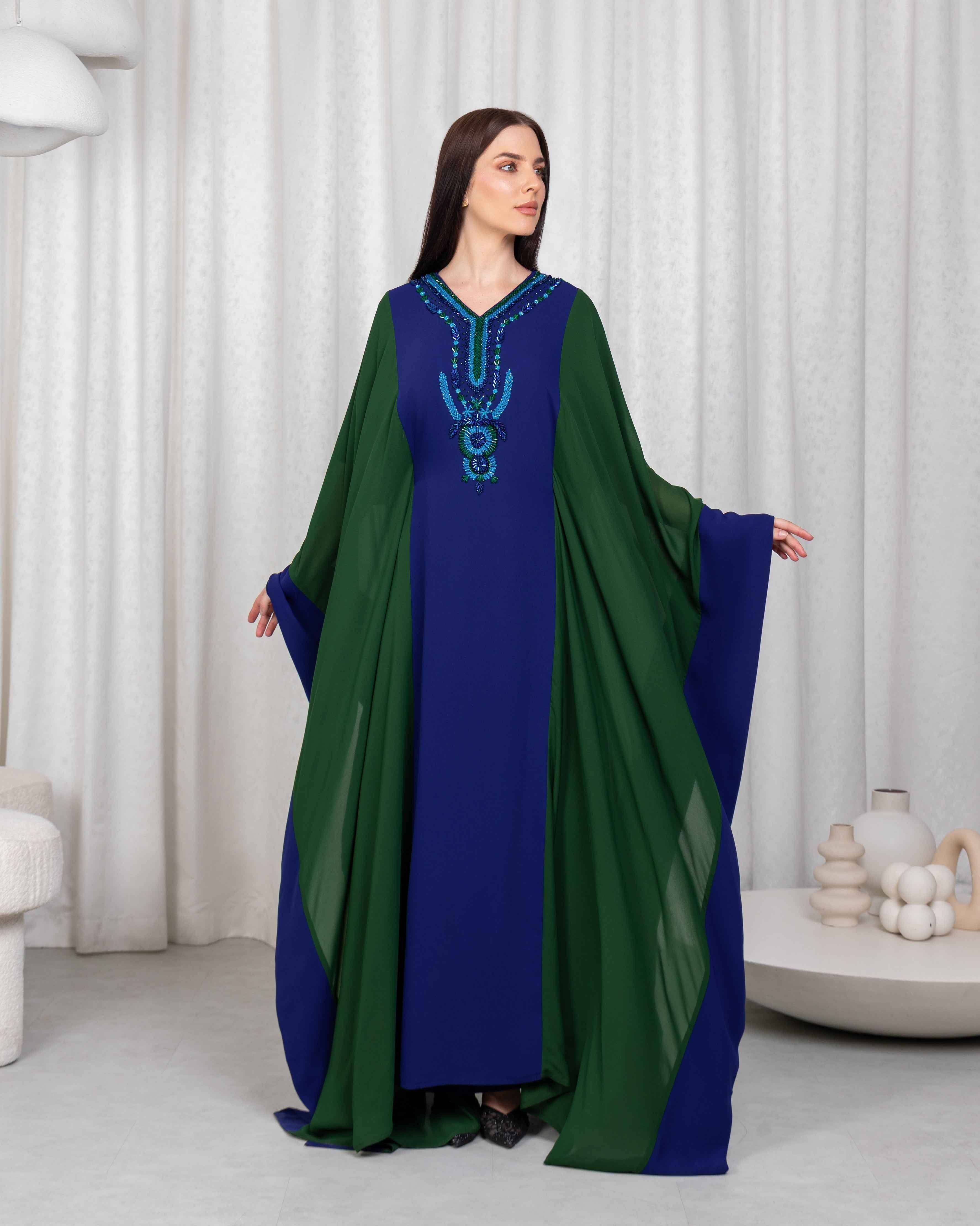 Lagon-KTN059 - Emerald Tide Kaftan