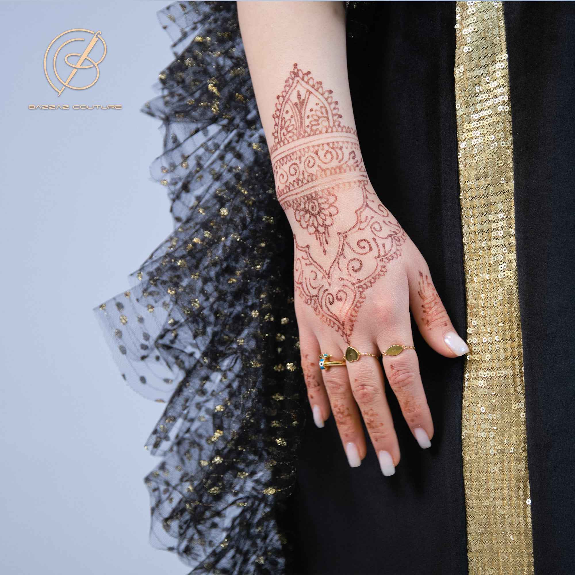 Gleam-KTN005 - Midnight Gold Statement Kaftan