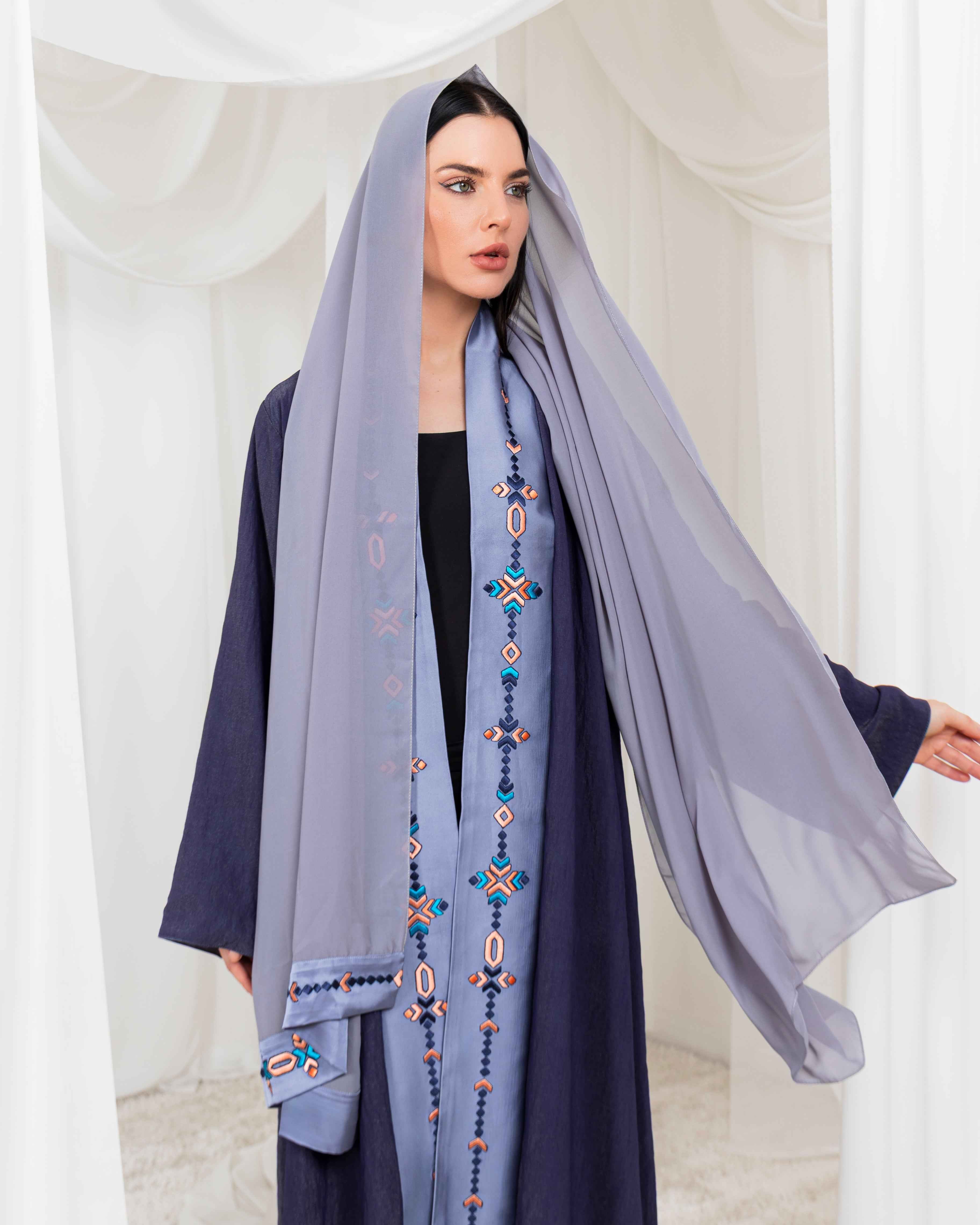 Morpho-ABY046 - Indigo Heritage Abaya