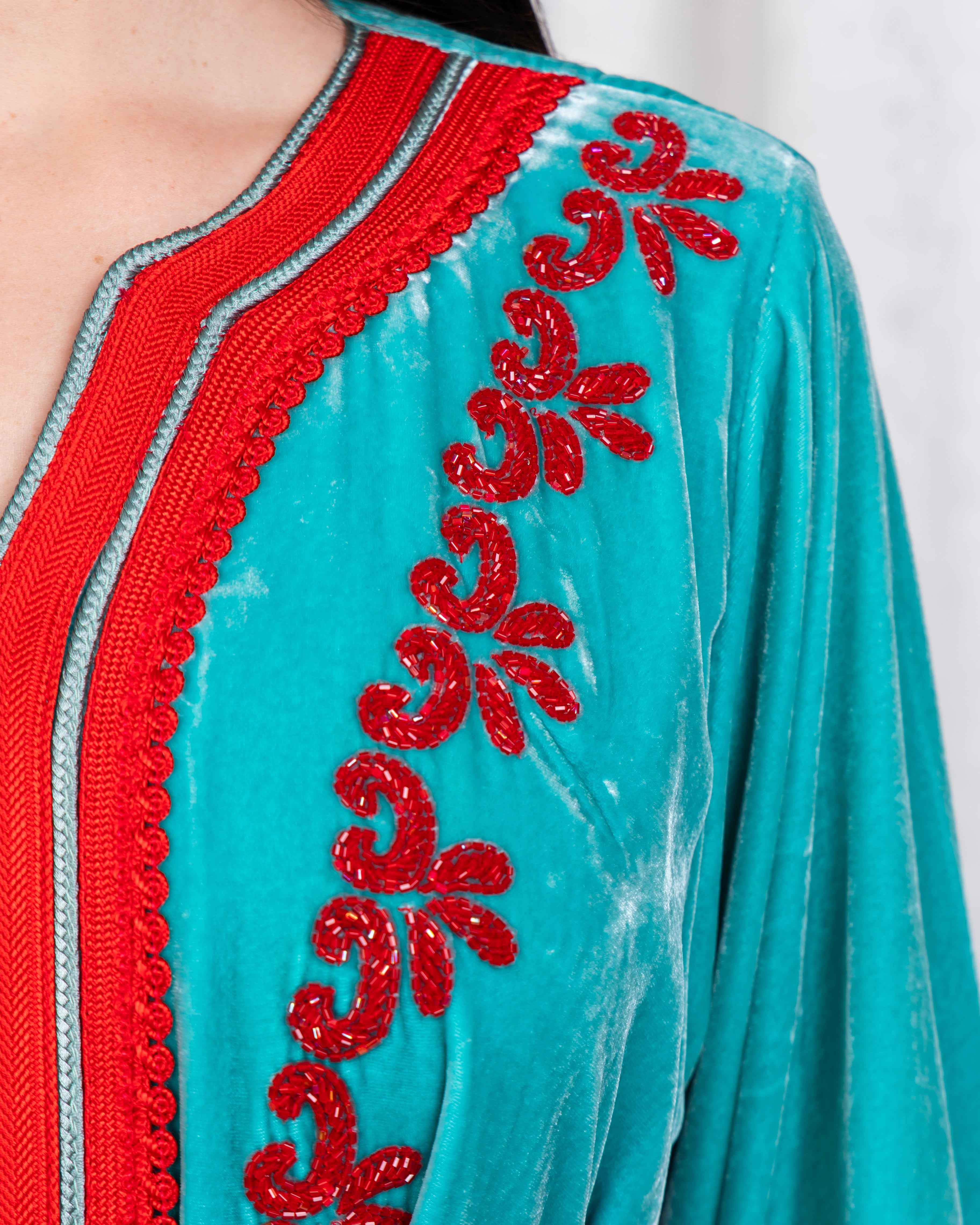 Zafira-KTN080 - Emerald Flame Kaftan