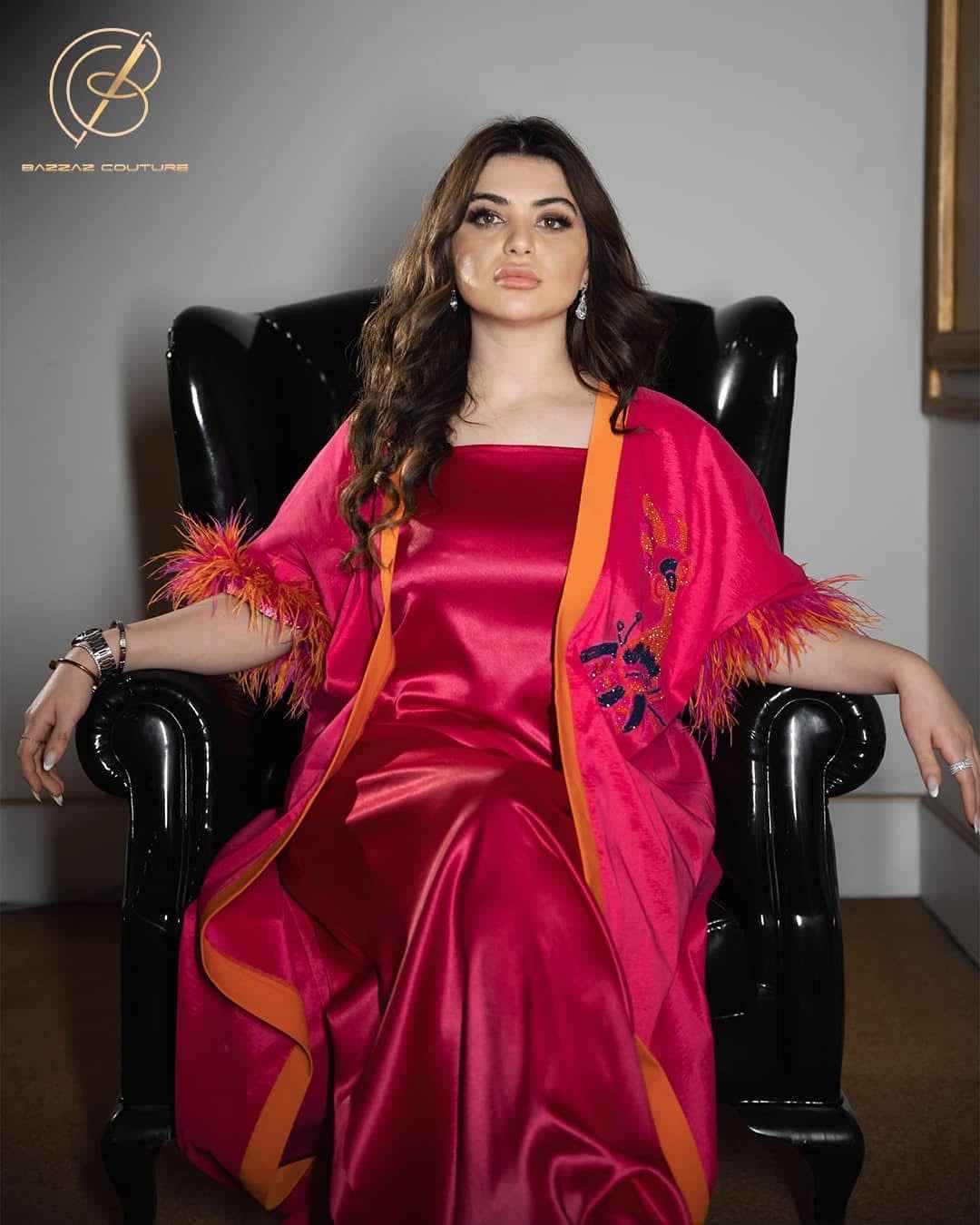 Flame-KTN003 - Crimson Radiance Kaftan