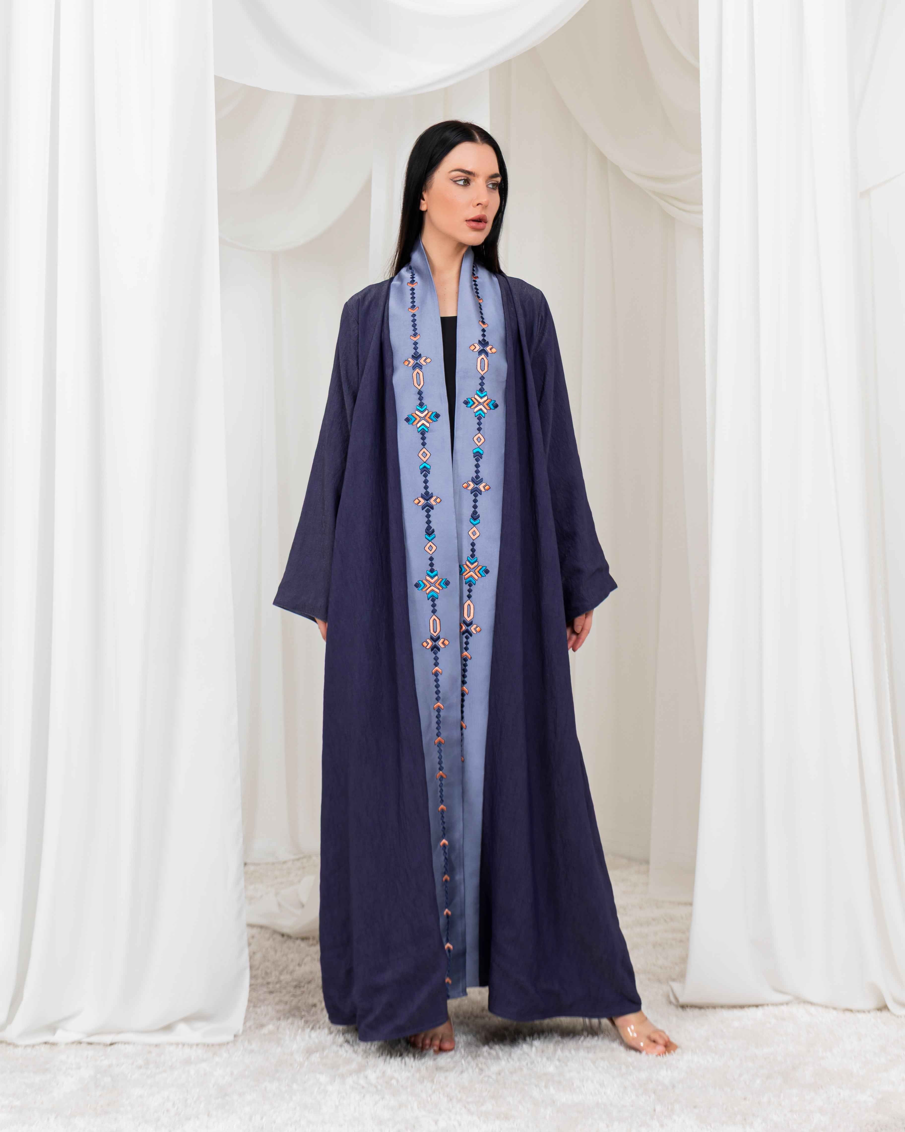 Morpho-ABY046 - Indigo Heritage Abaya