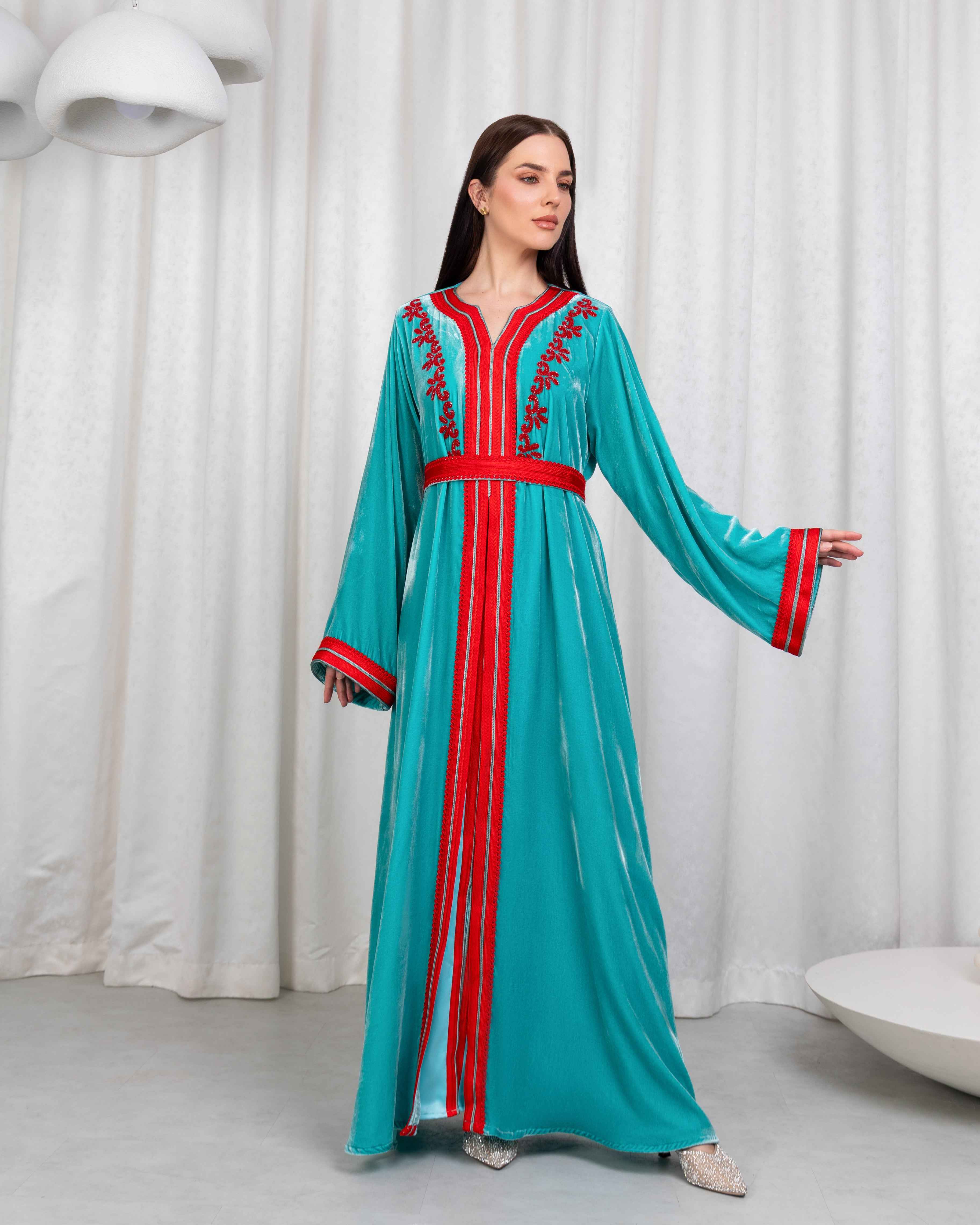 Zafira-KTN080 - Emerald Flame Kaftan