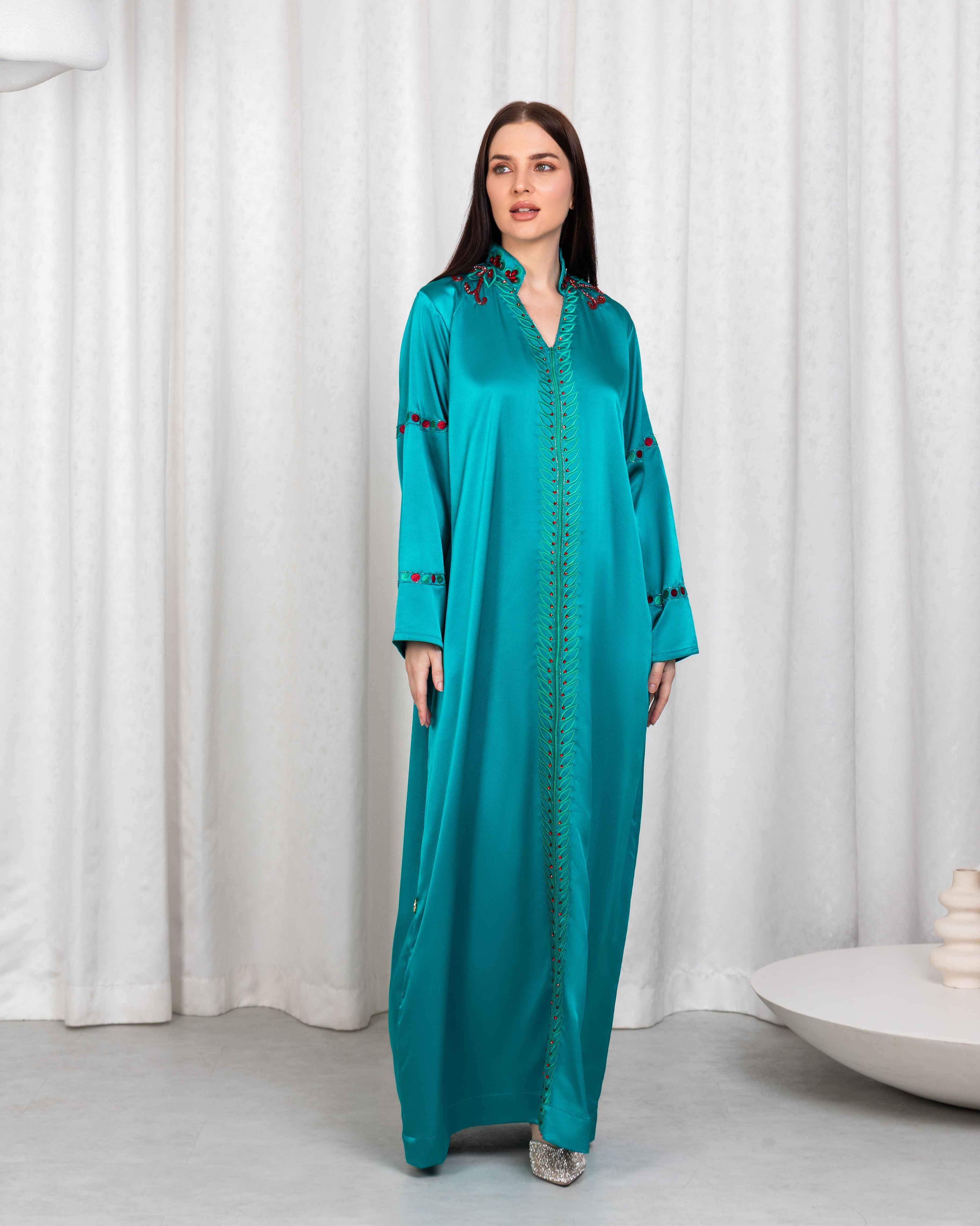 Zumar-KTN060 - Emerald Whisper Kaftan