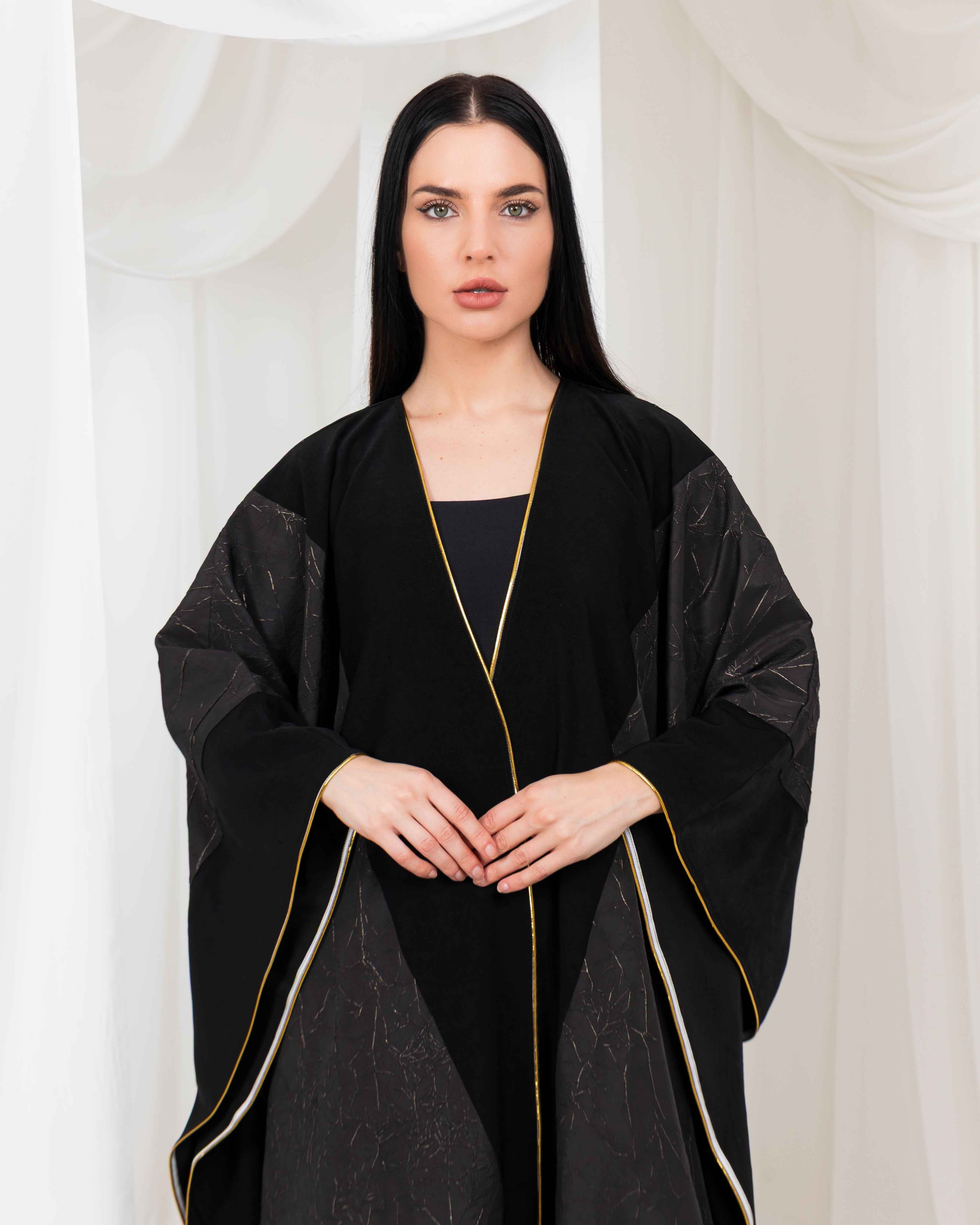Quartz-ABY043 - Obsidian Line Abaya