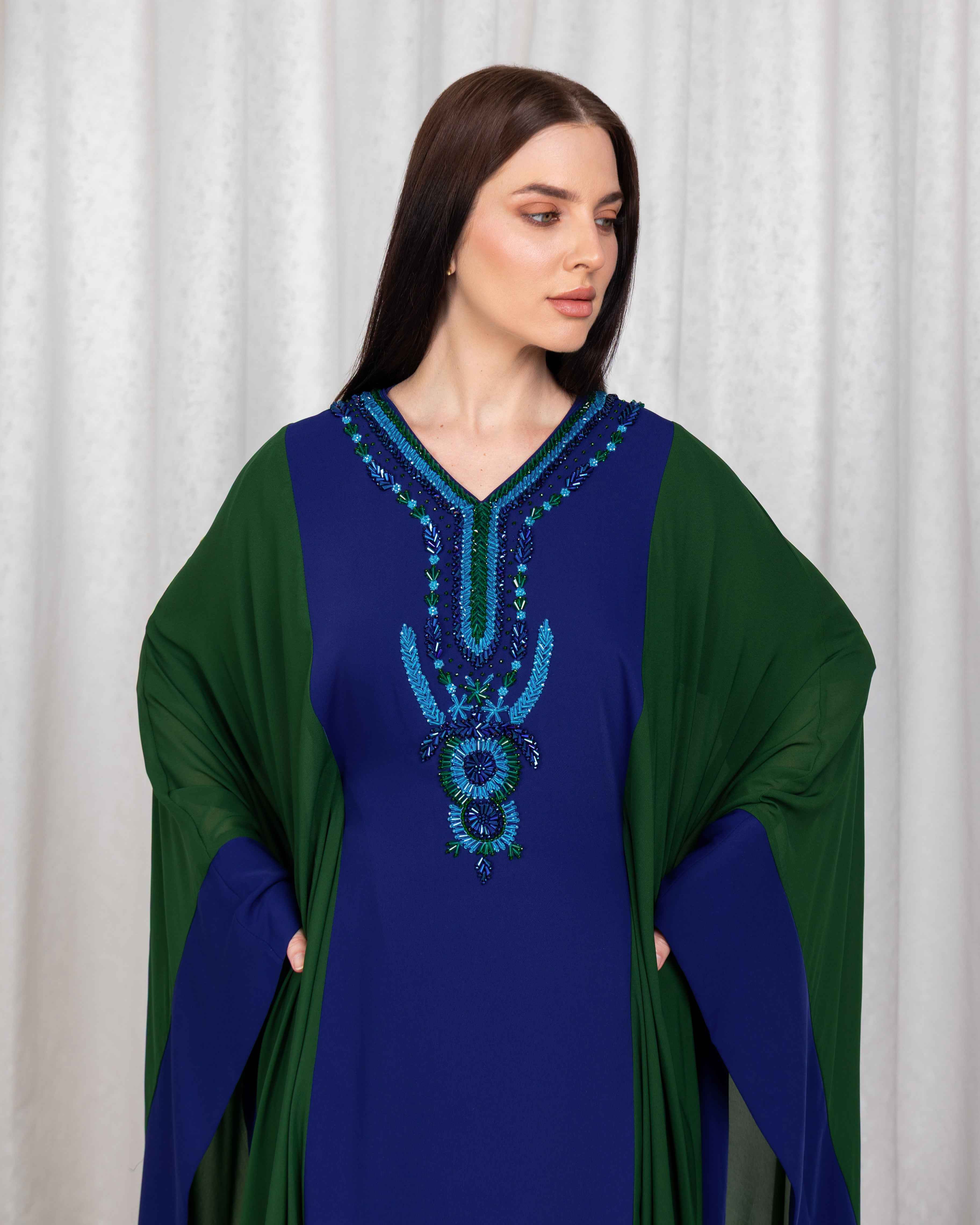 Lagon-KTN059 - Emerald Tide Kaftan