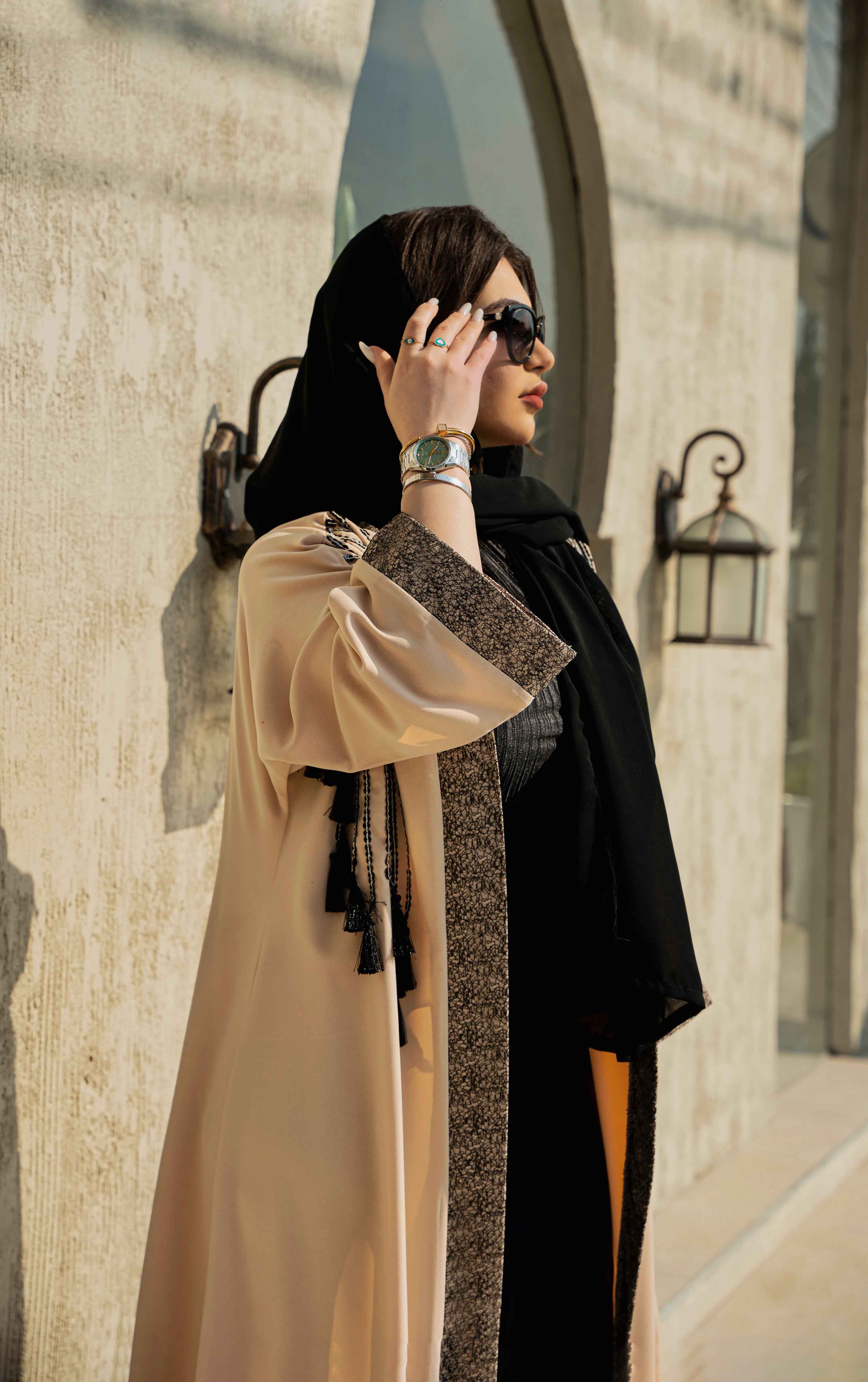 Sand-ABY002 - Desert Noir Abaya