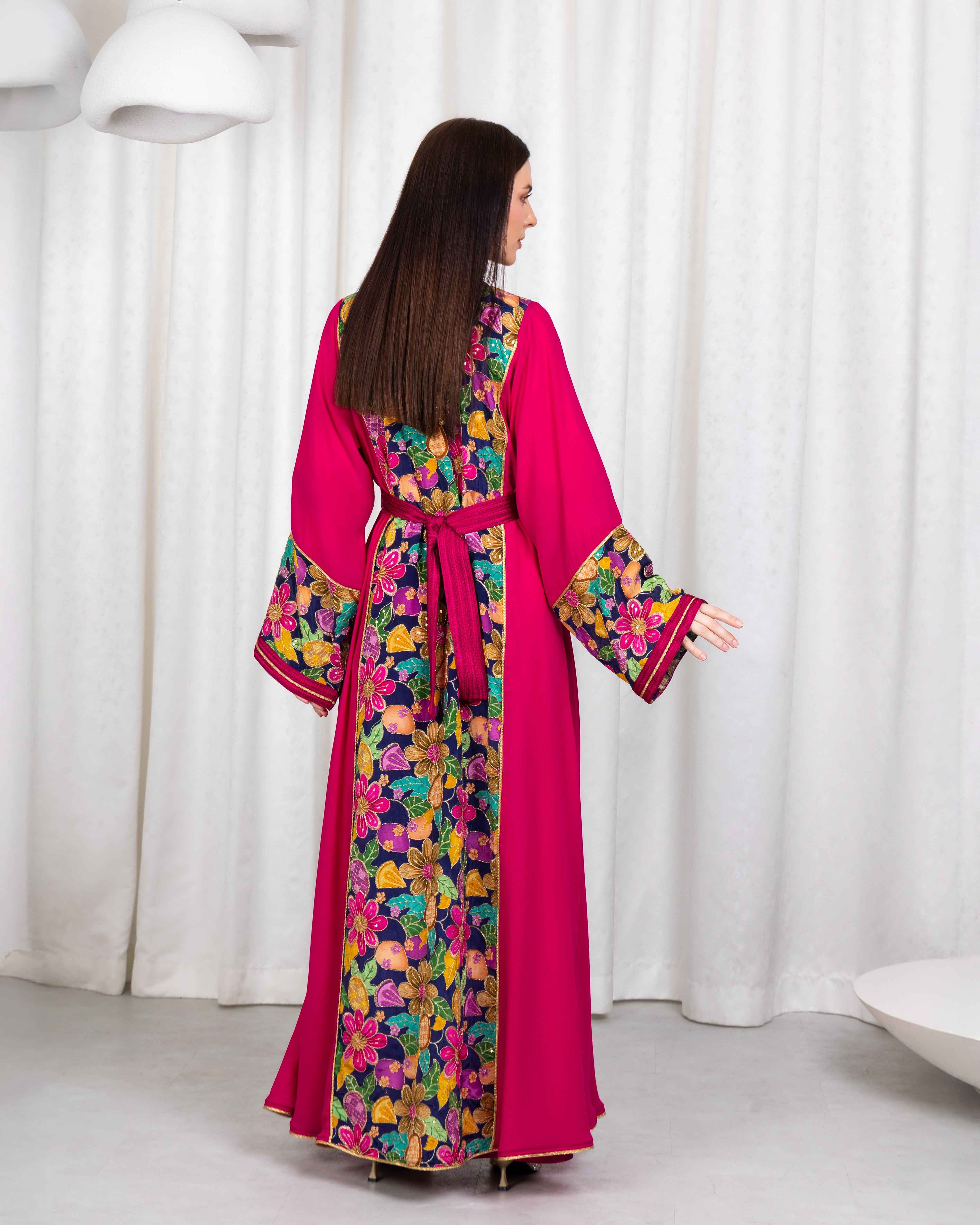 Bloom-KTN077 - Fuchsia Garden Kaftan