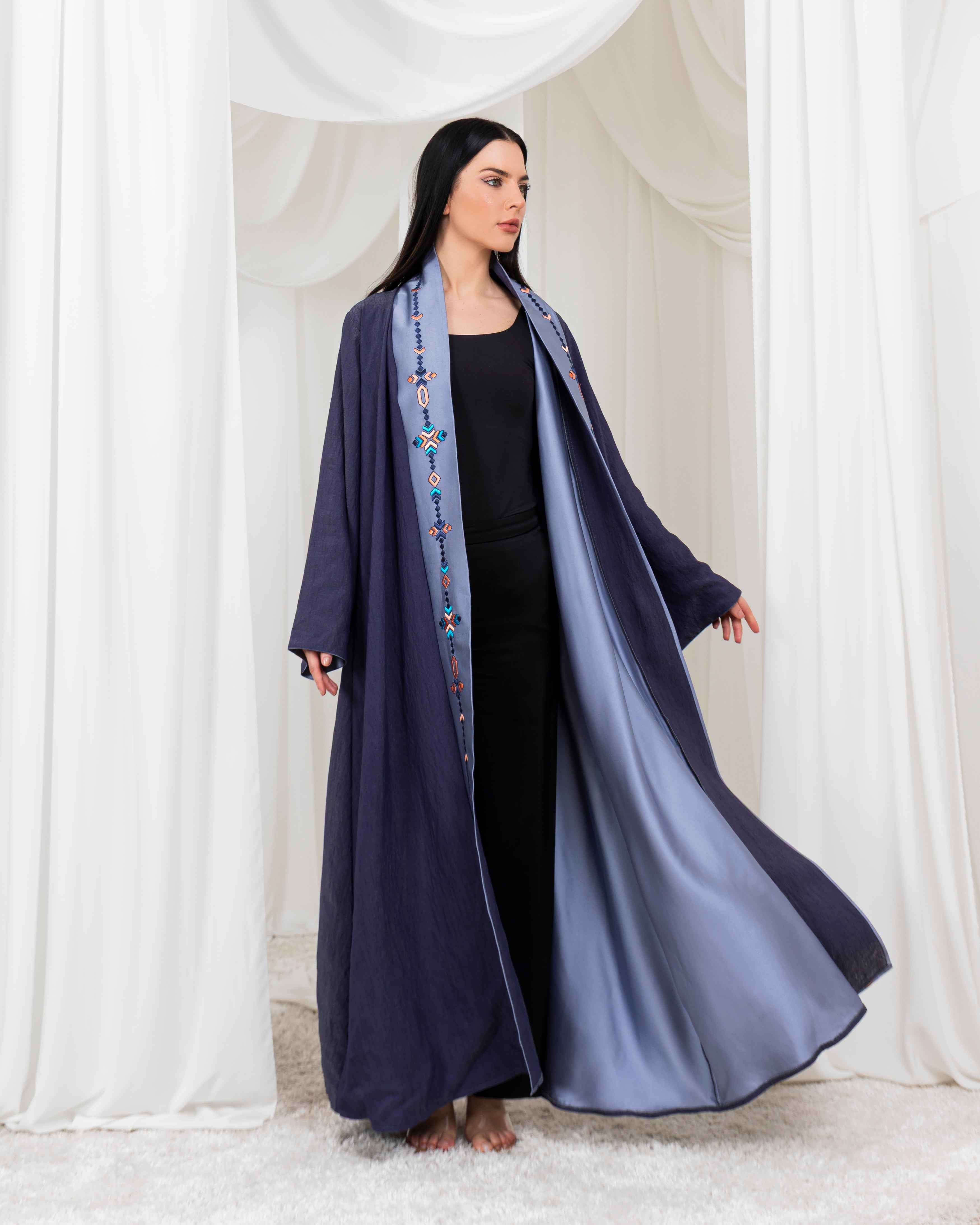 Morpho-ABY046 - Indigo Heritage Abaya