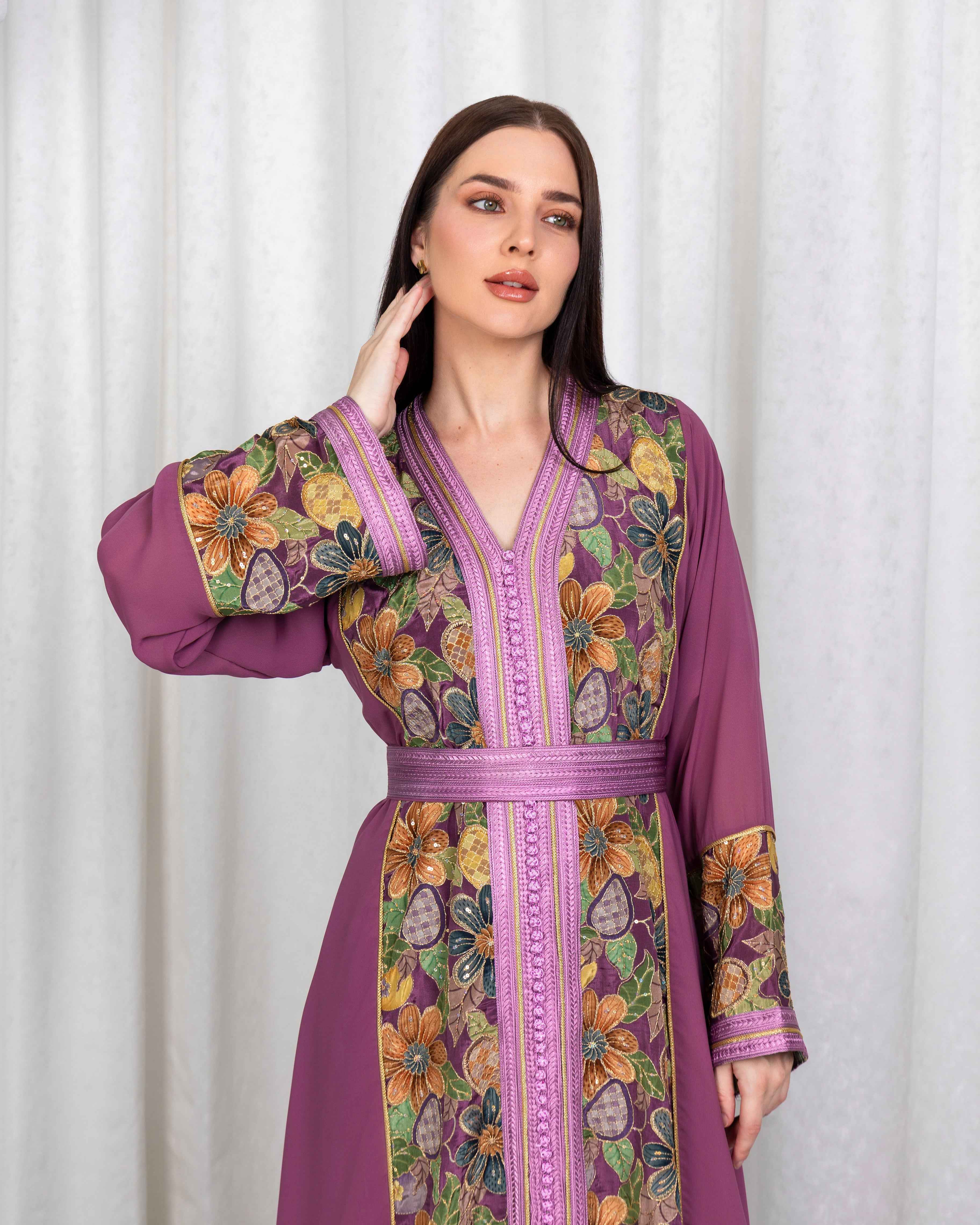 Love-KTN076 - Amethyst Garden Kaftan