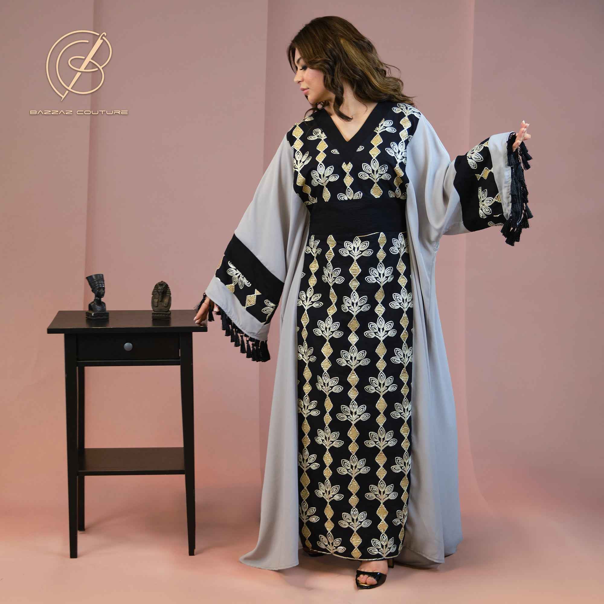Slatea-KTN007 - Slate Gold Heritage Kaftan