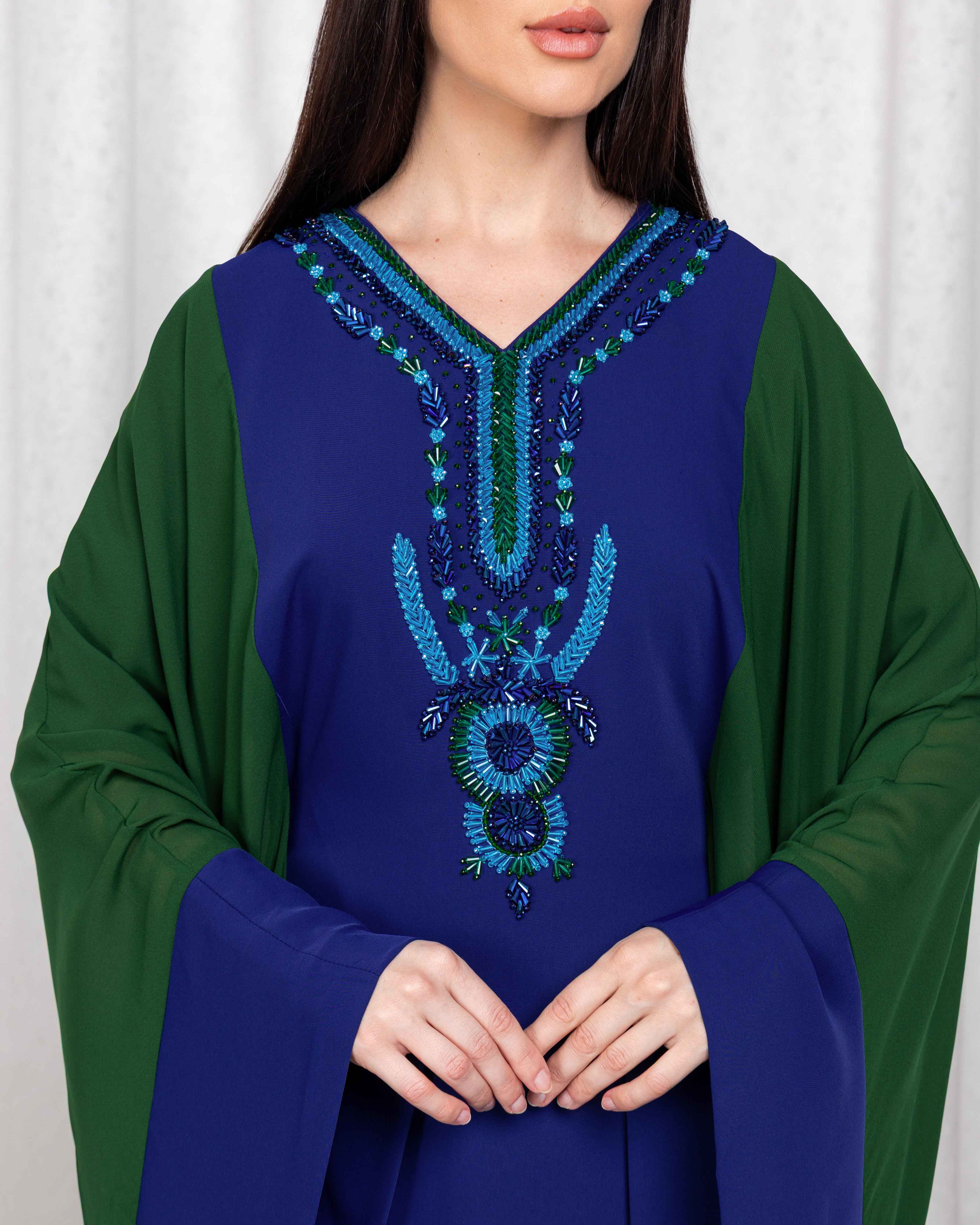 Lagon-KTN059 - Emerald Tide Kaftan