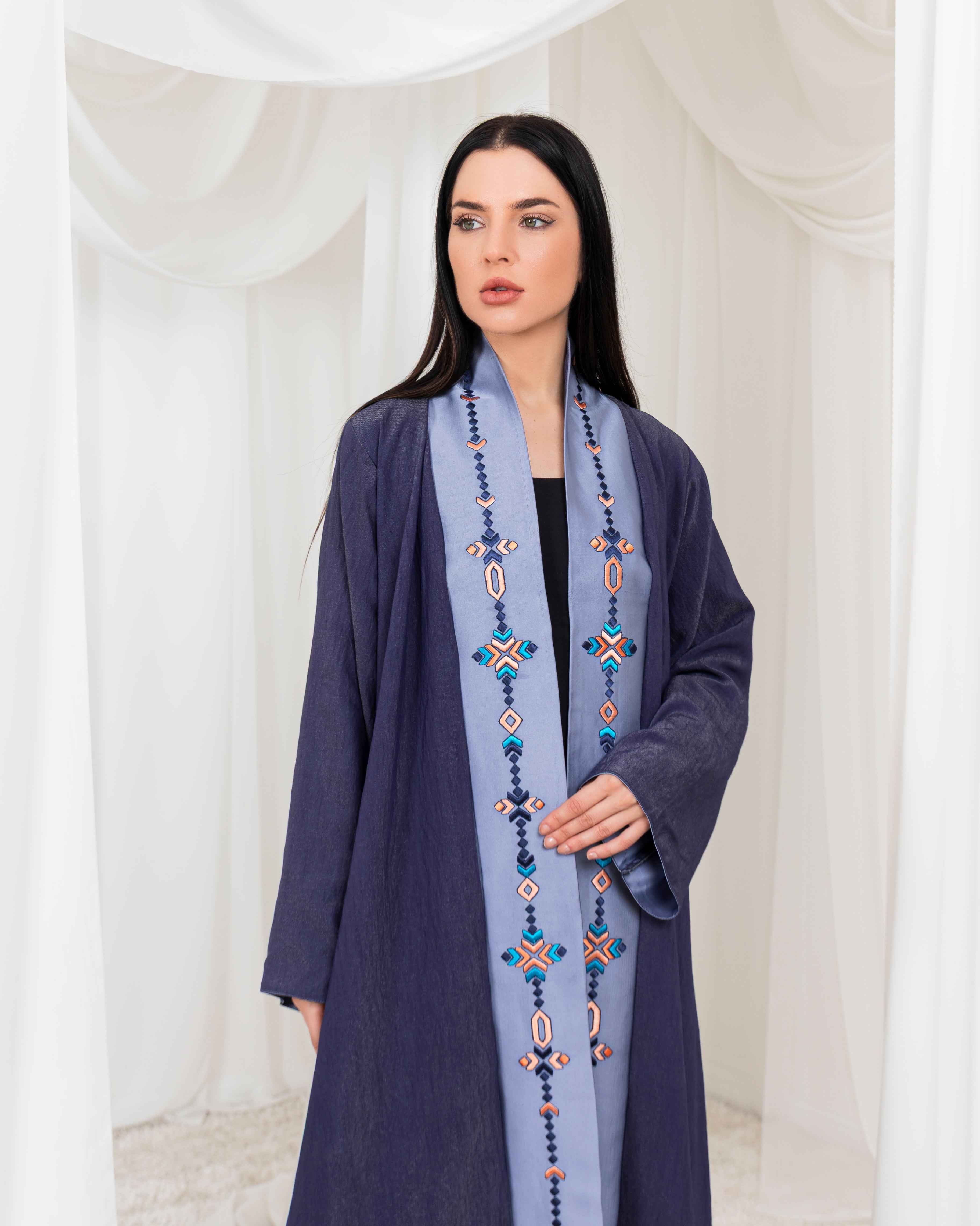 Morpho-ABY046 - Indigo Heritage Abaya