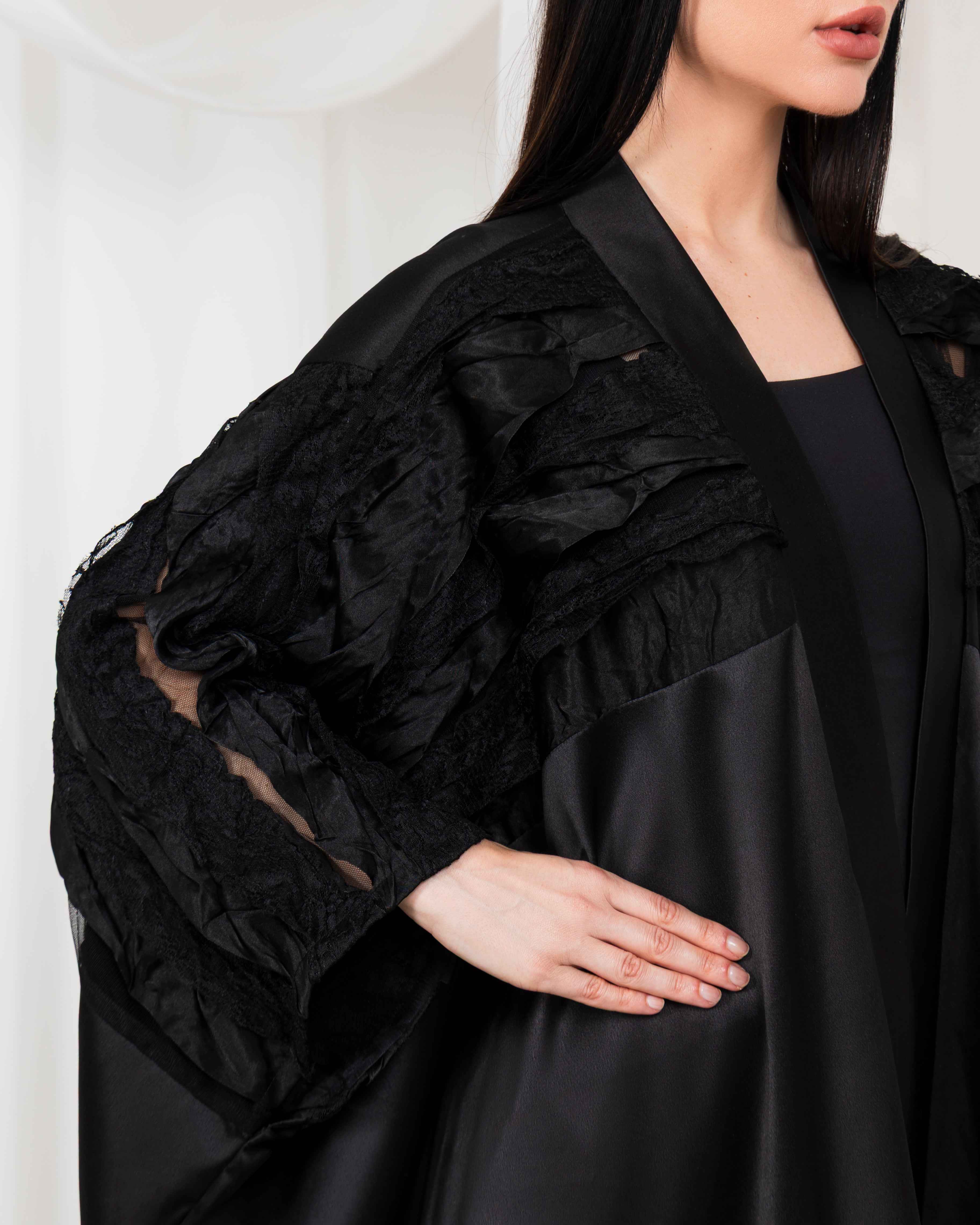 Twilight-ABY044 - Noir Cascade Abaya