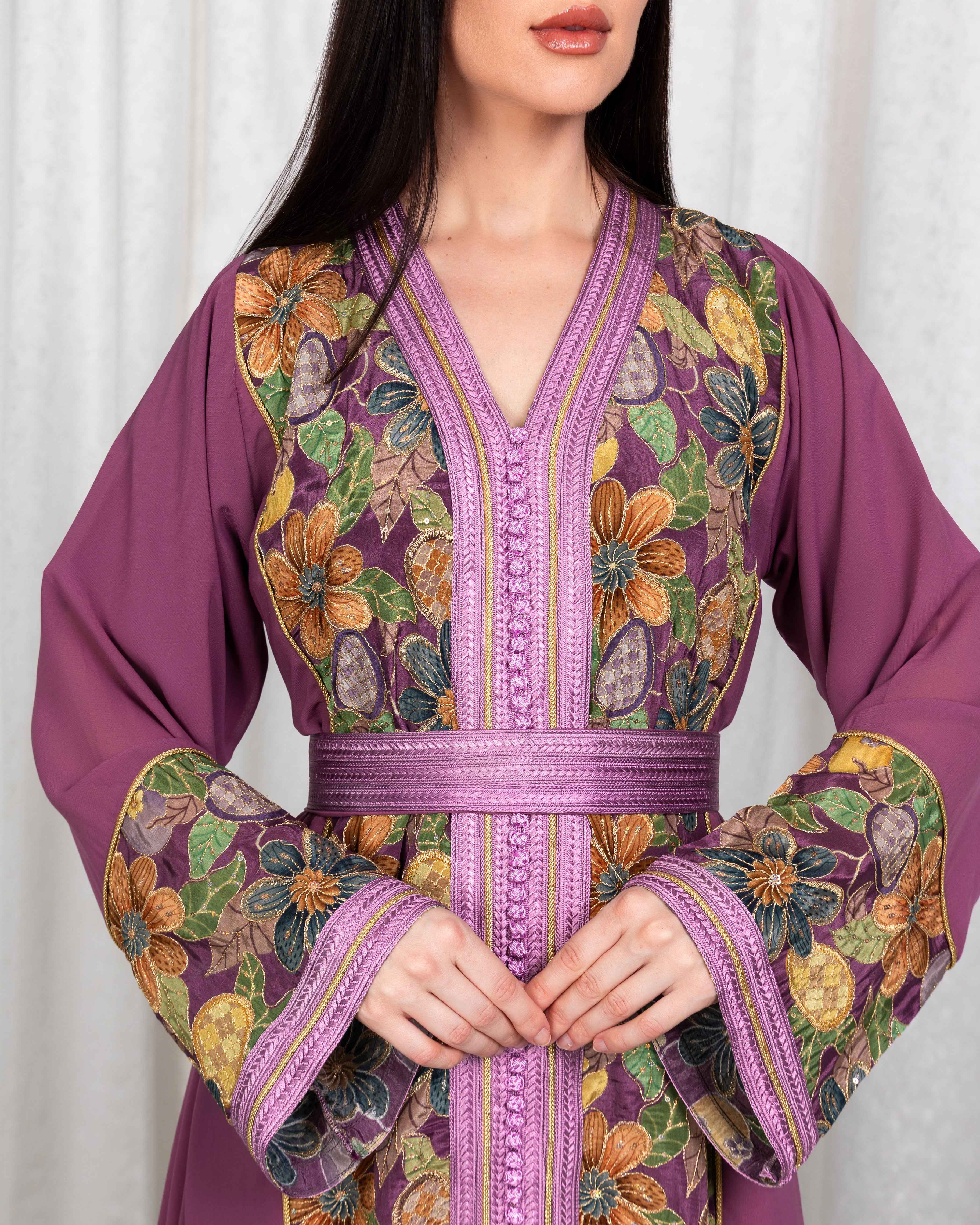 Love-KTN076 - Amethyst Garden Kaftan