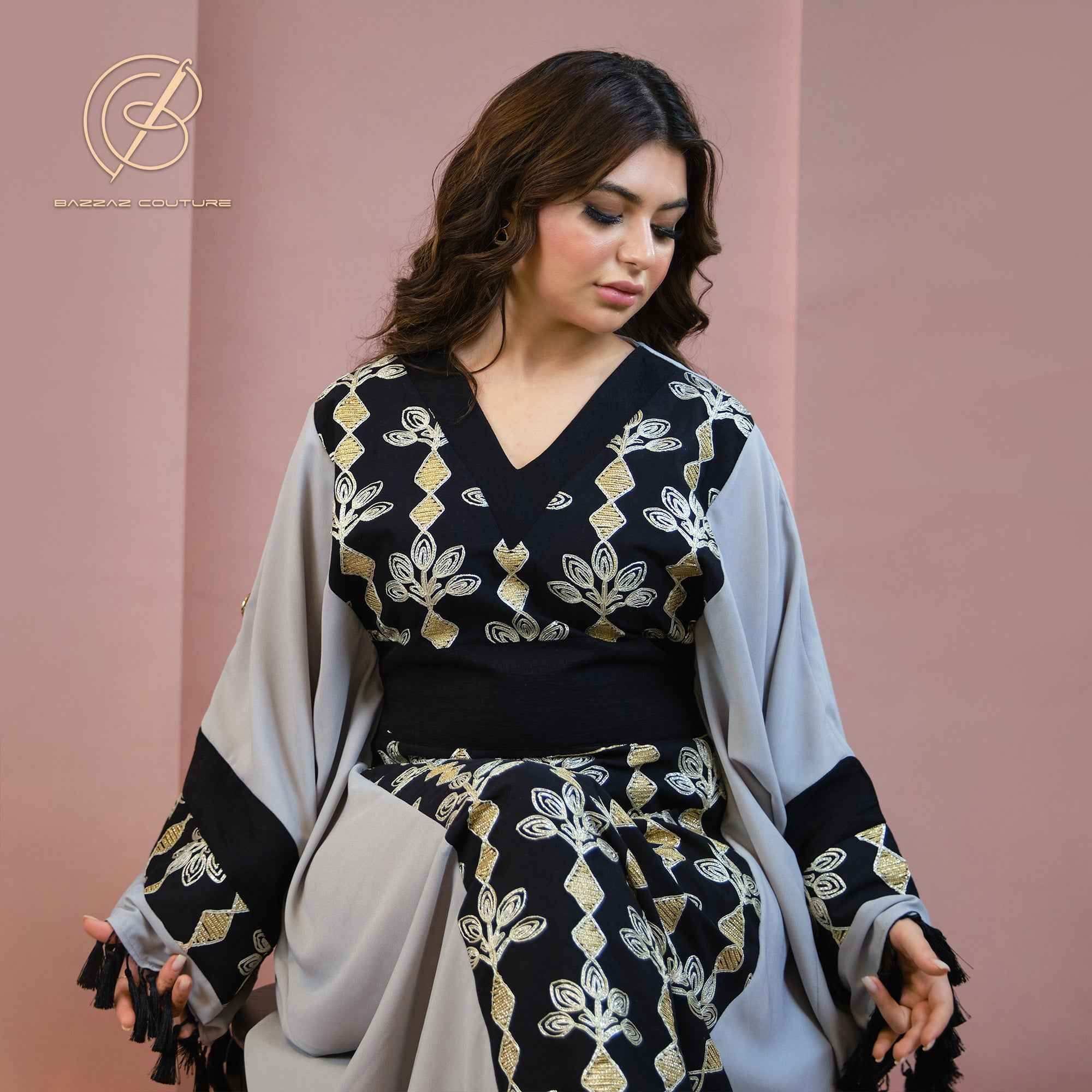 Slatea-KTN007 - Slate Gold Heritage Kaftan