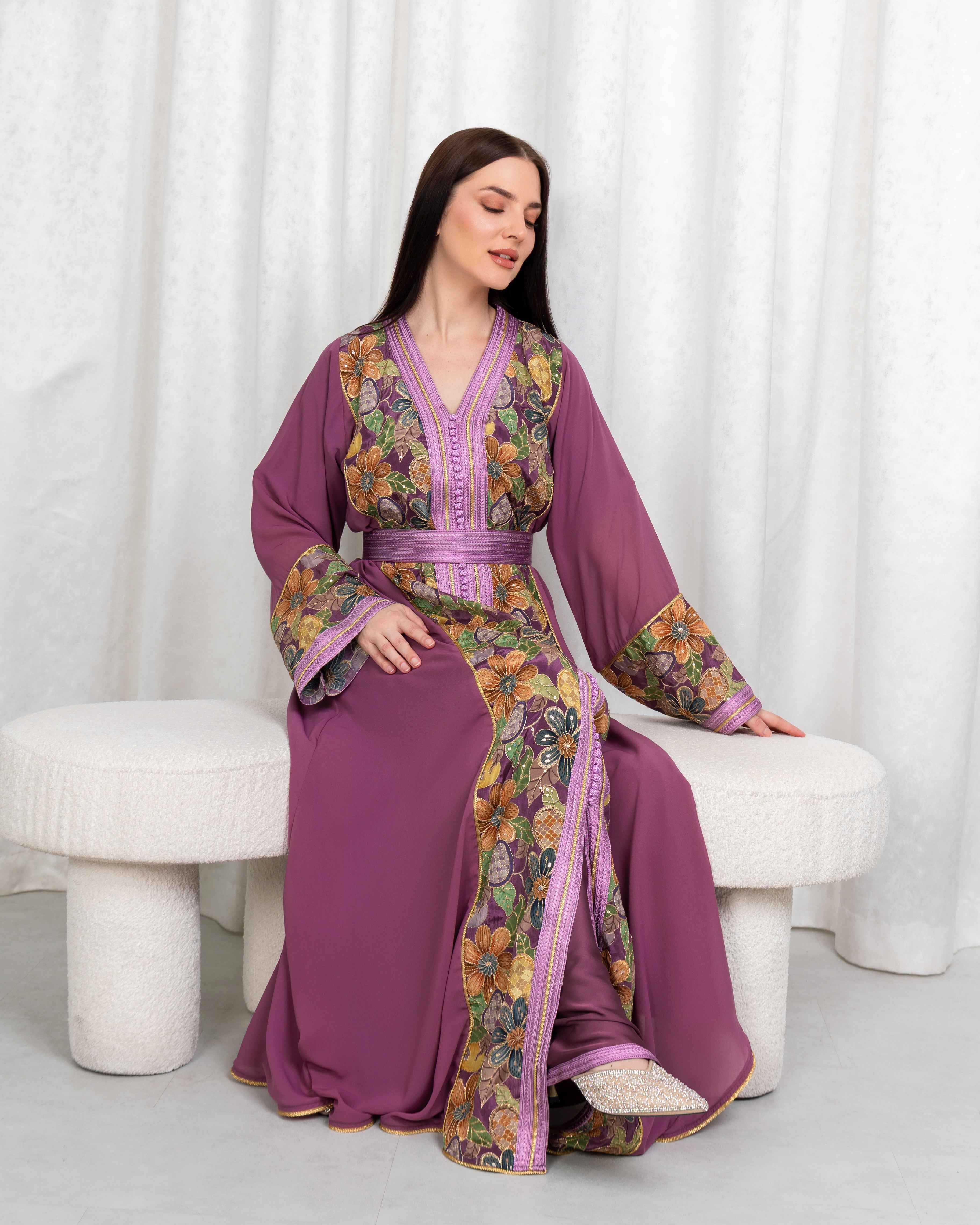 Love-KTN076 - Amethyst Garden Kaftan
