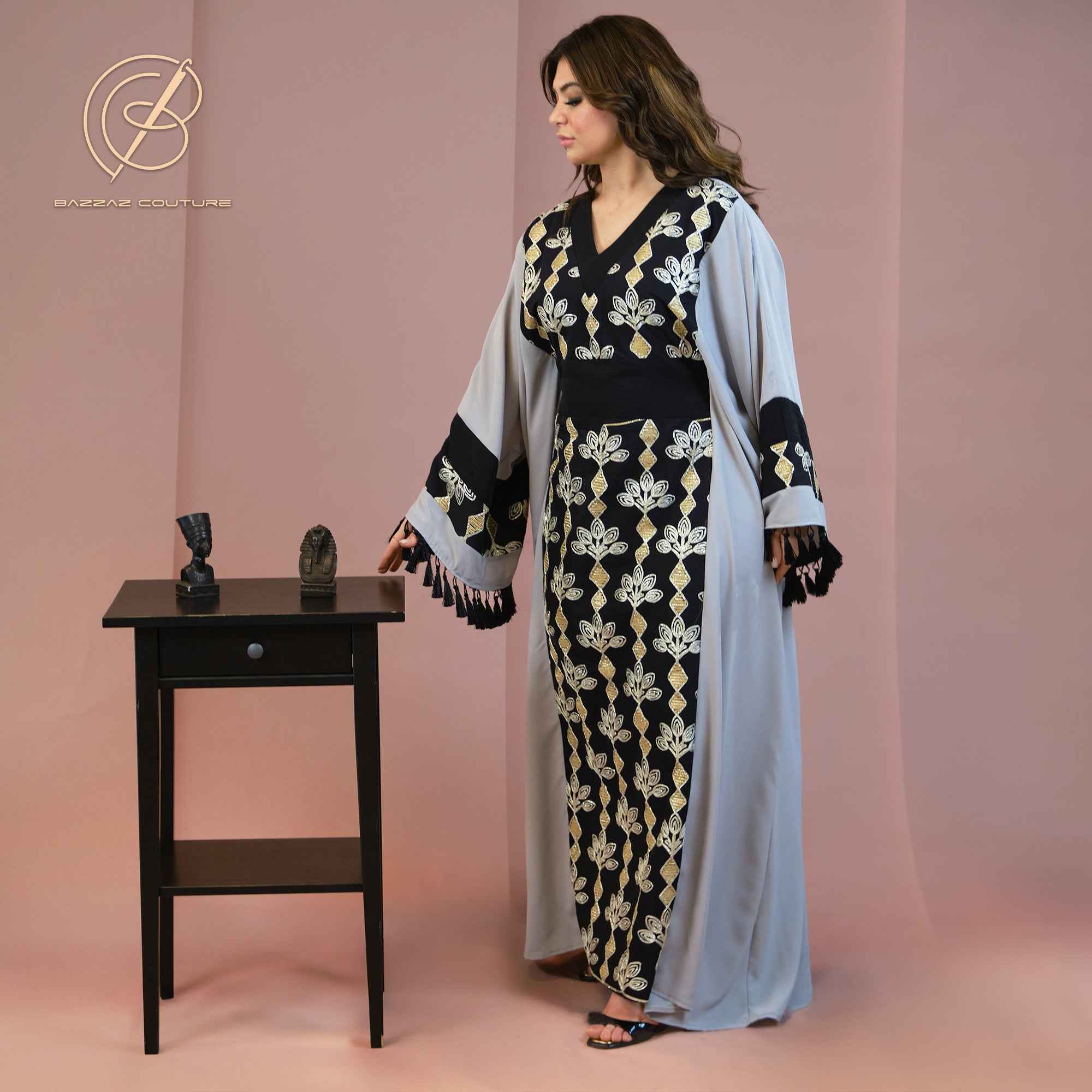 Slatea-KTN007 - Slate Gold Heritage Kaftan